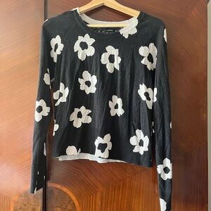 Sanctuary Black Floral Long Sleeve Sweater